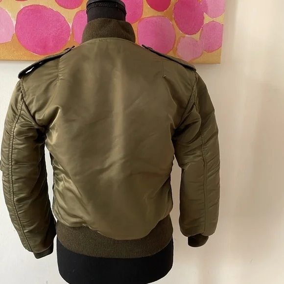 💚 Saint Laurent Green Padded Bomber Jacket - Picture 8 of 12